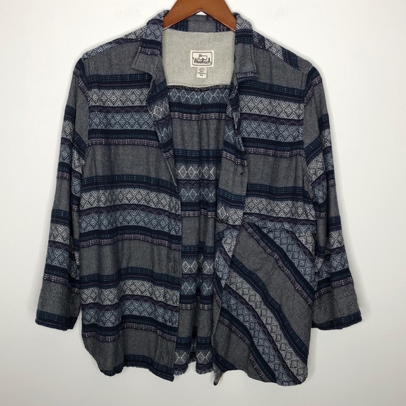 Woolrich Lagenlook Button Down Top Blue Size M - Picture 3 of 11